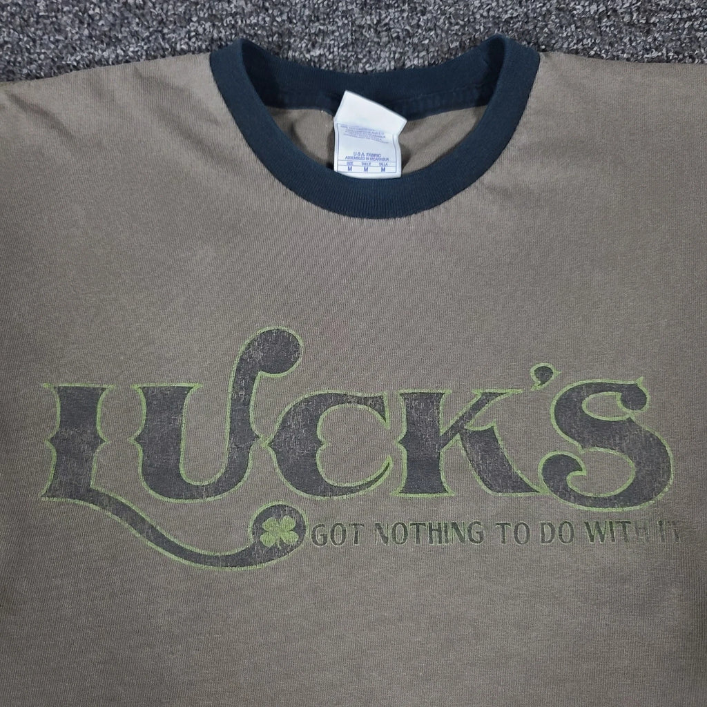 Y2K Shirt Mens Medium Lucks Got Nothing To Do With It Novelty JES California Tee