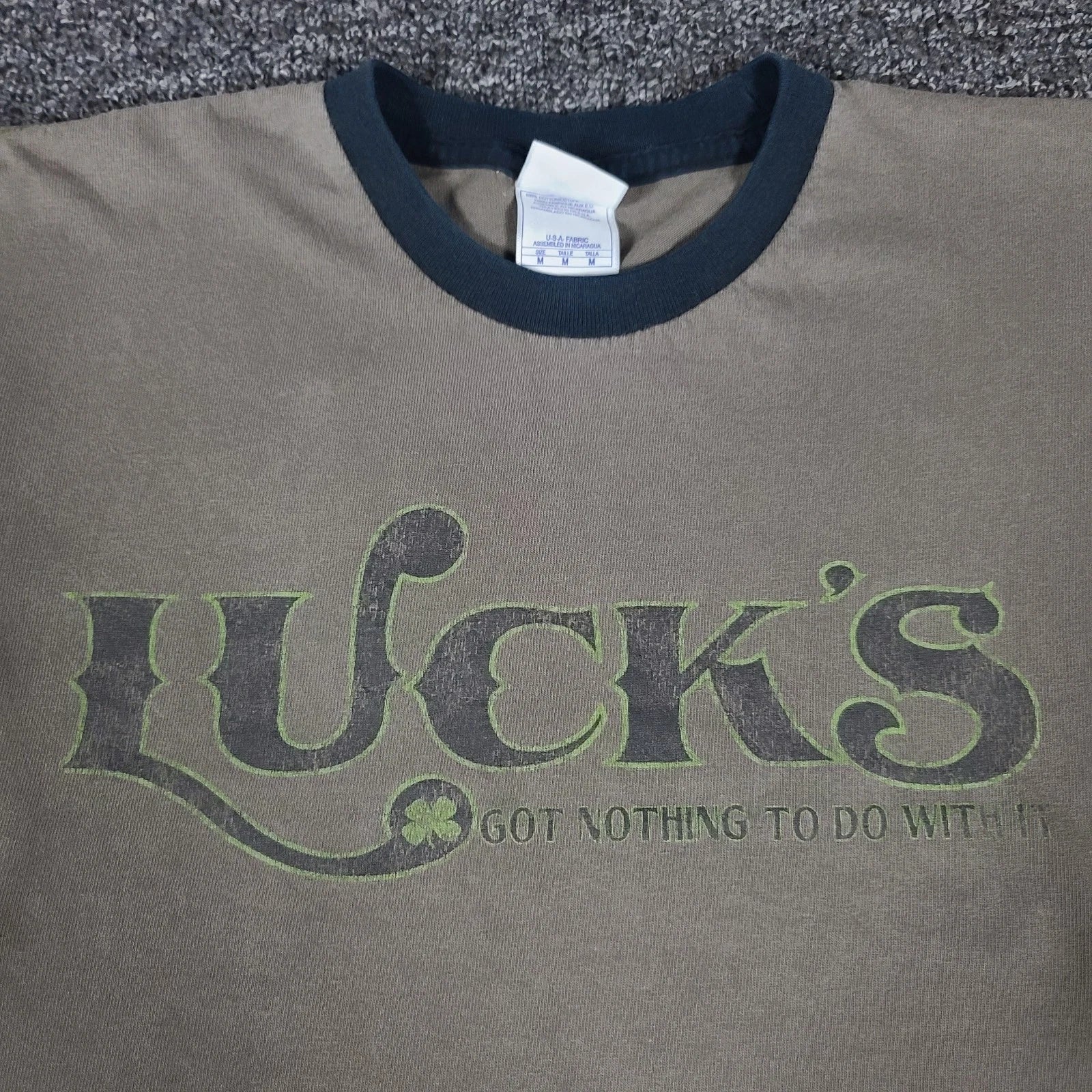 Y2K Shirt Mens Medium Lucks Got Nothing To Do With It Novelty JES California Tee