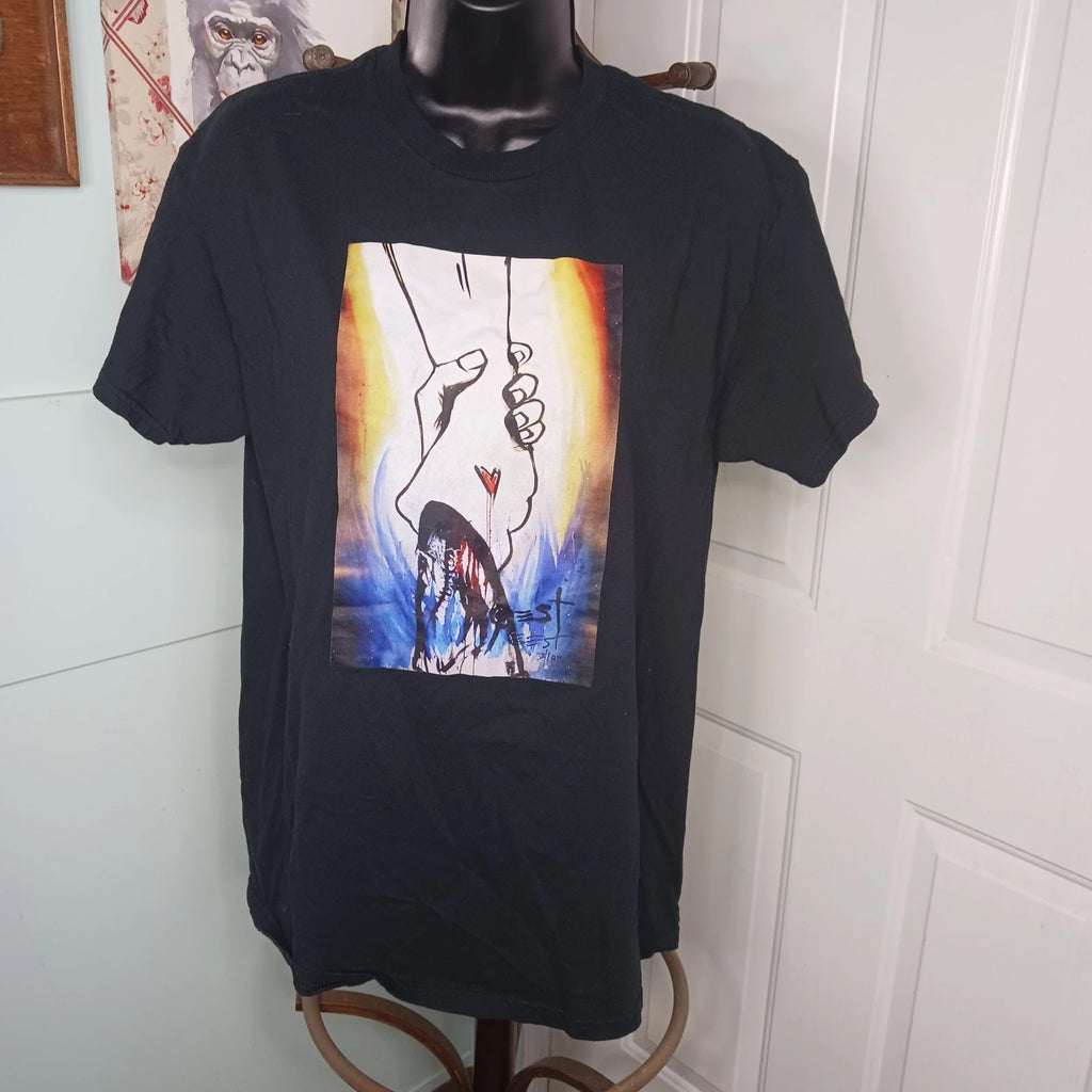 "The Rescue" by Eric S Timm Art Black T-Shirt Painting Hope Series PreOwned