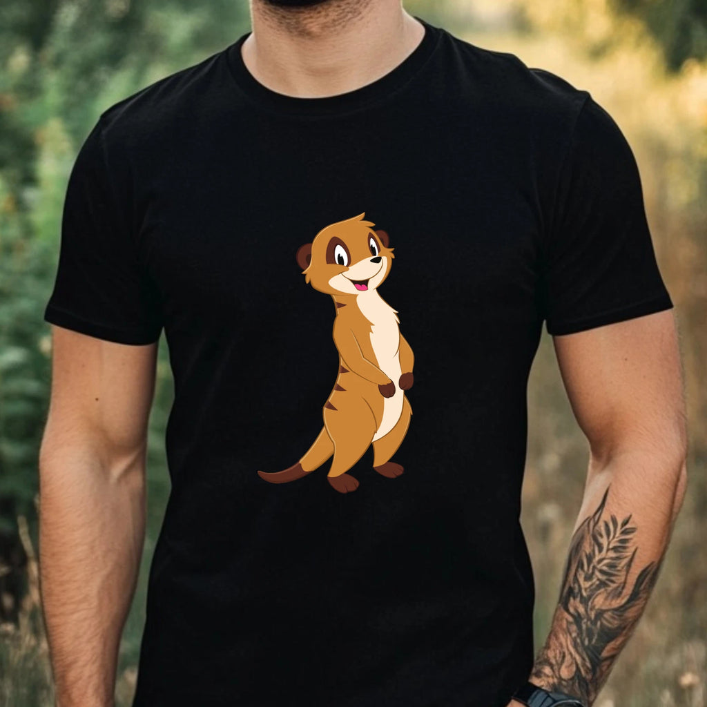 Mens Cute Meerkat Motif Cotton T-Shirt Size XS to 5XL