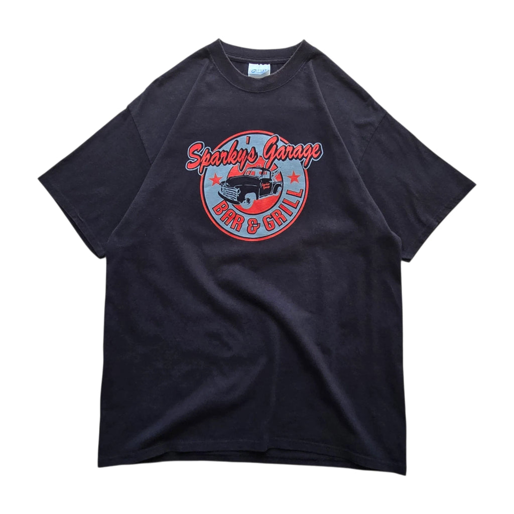Y2K Sparky's Garage Bar & Grill Montana Tee T-Shirt Black Mens Large