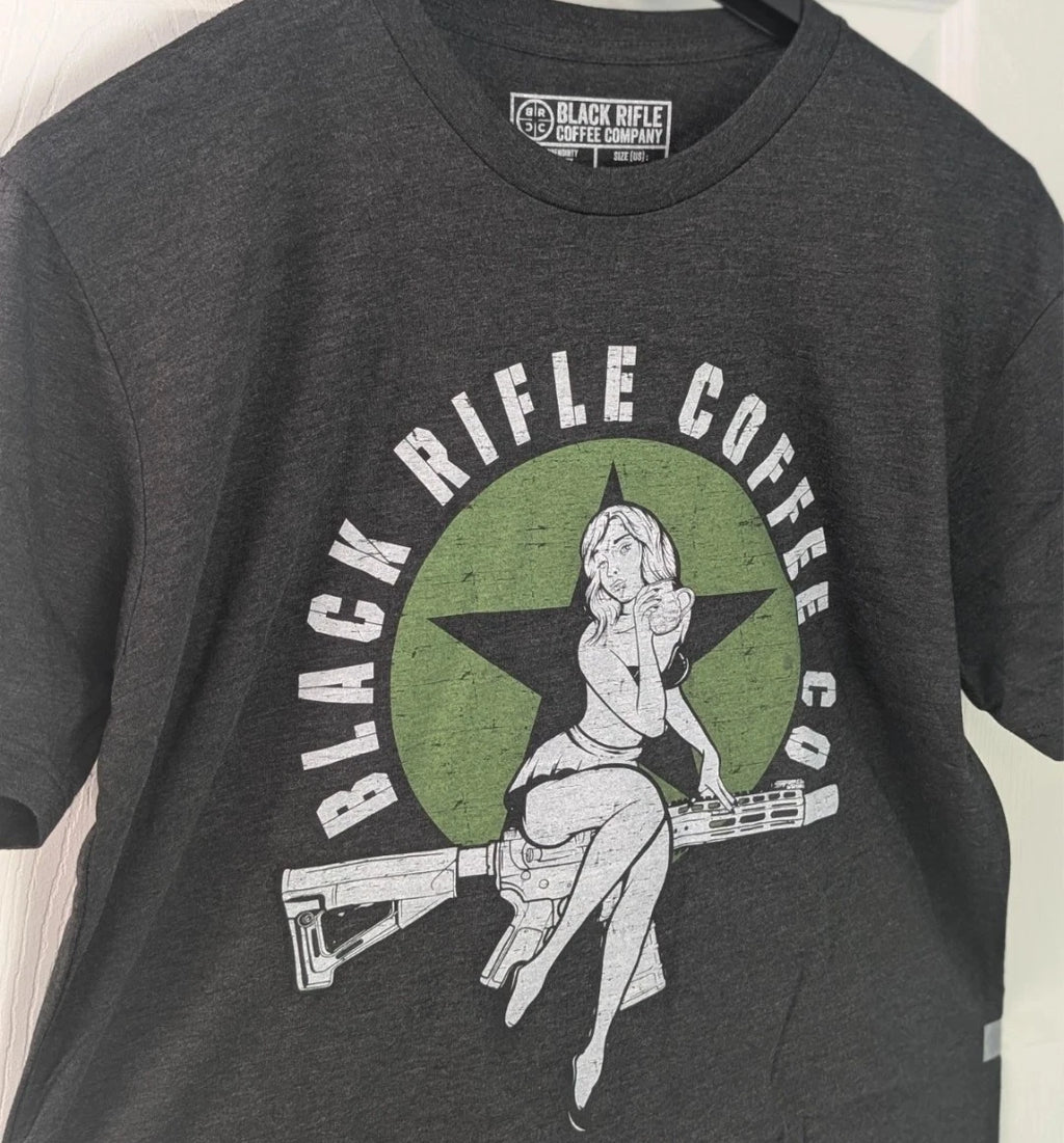 BRCC Black Rifle Coffee Company Bomber Girl T Shirt Black Men's Size Large  New