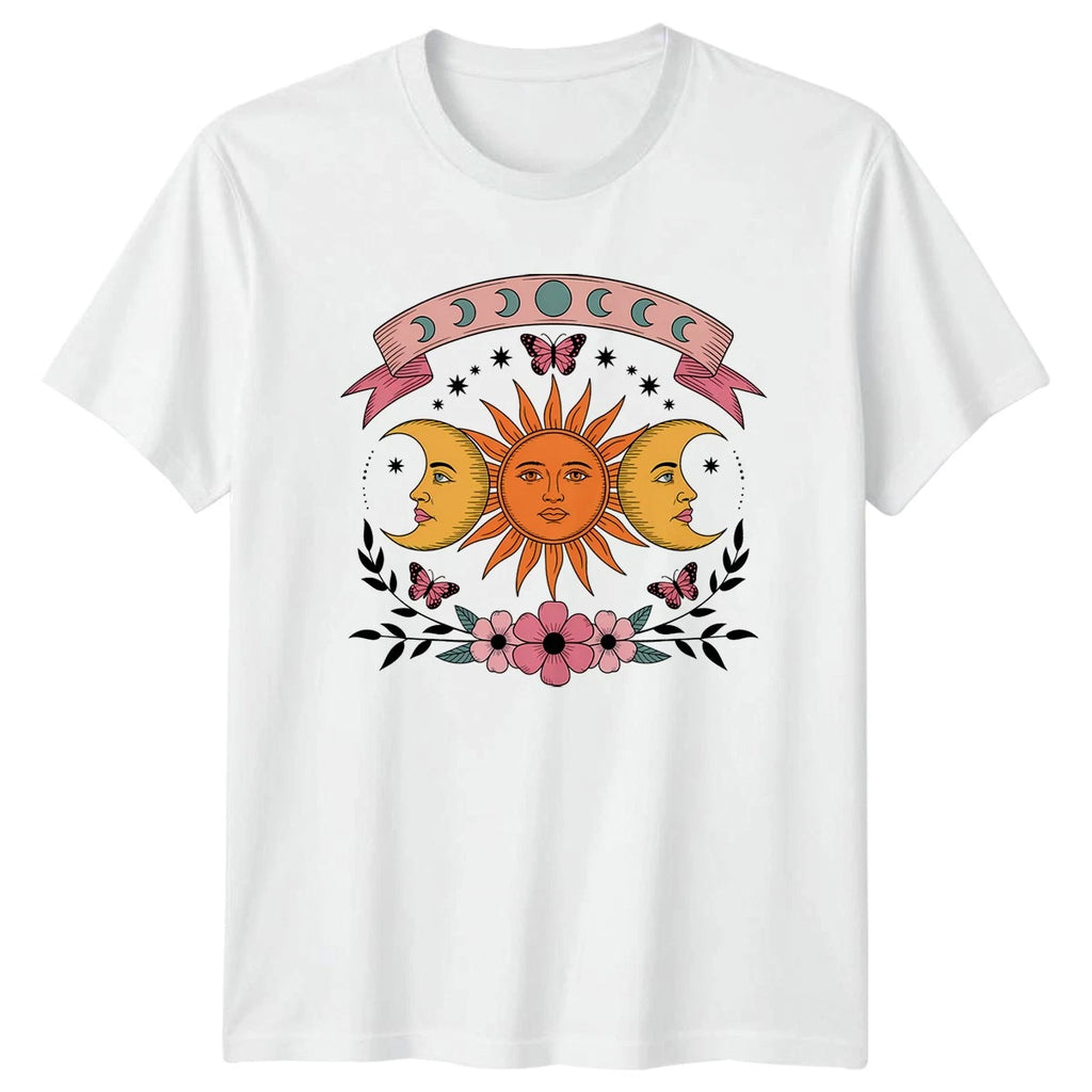 Sun Moon Floral T-Shirt Celestial