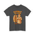 Funny Da Pope Chicago Style Hot Dog Unisex Tee, Ketchup Is A Sin, Humor Shirt,