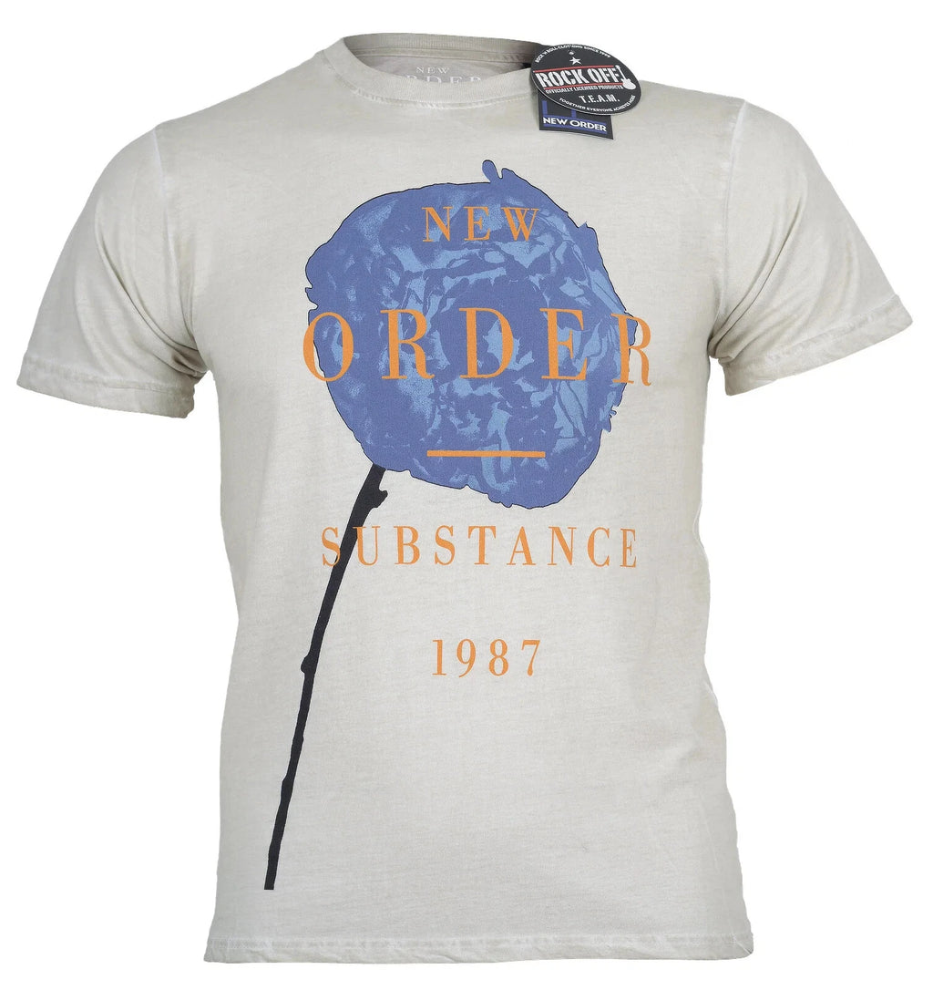 Official New Order T Shirt Spring Substance Natural Stone Dip Dye New S To XXL