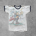 vintage 80s champion ringer tee with airbrush design tagged size L