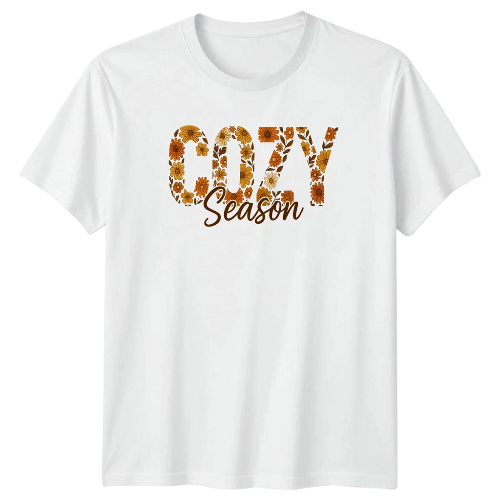 Cozy Season T-Shirt Boho Floral Fall Season Gift For Him And Her