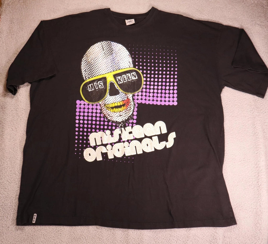 Miskeen Originals Black Shirt 4XL Skull Rhinestone y2k vtg