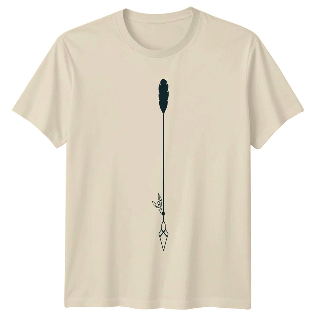 Stylized Feather Arrow Minimalist Geometric T-Shirt Boho Style Abstract