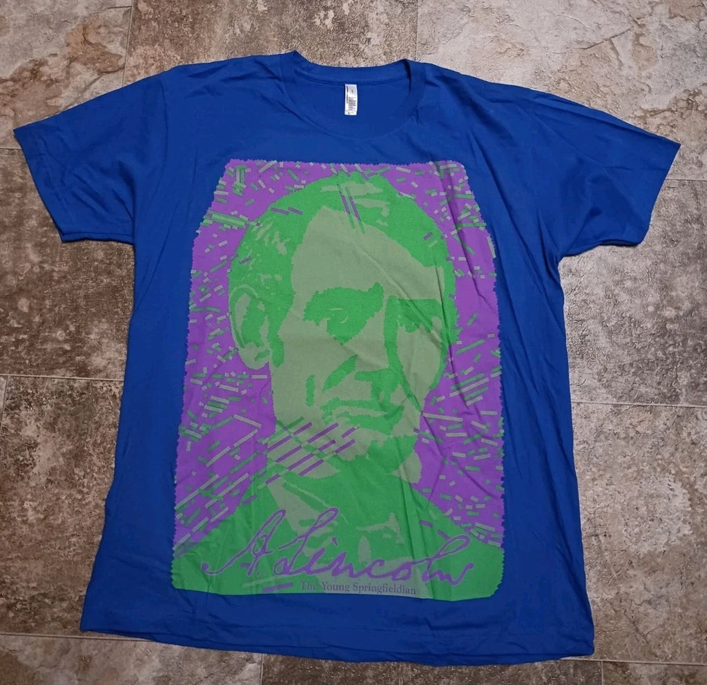 Y2K Vintage Abraham Lincoln Pop Art American Apparel T-Shirt Size XL 22"x30" New