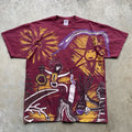 Rare Vintage 1993 Midnight Oil AOP T-Shirt Maroon Red Men's XL Rock New Wave