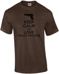 Keep calm and love police officer - pro cop t-shirt