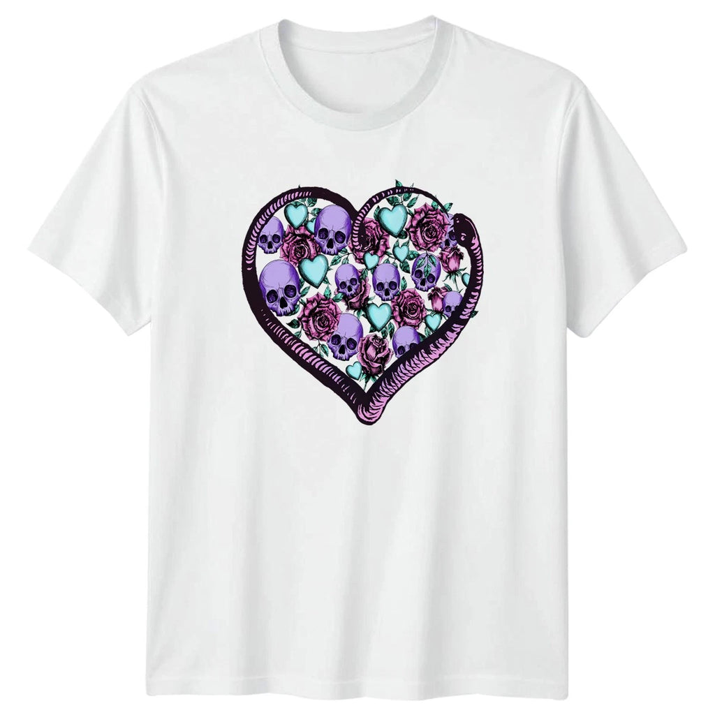 Pastel Goth Love Heart Snake Womens T-Shirt Pastel Goth Alternative Fashion