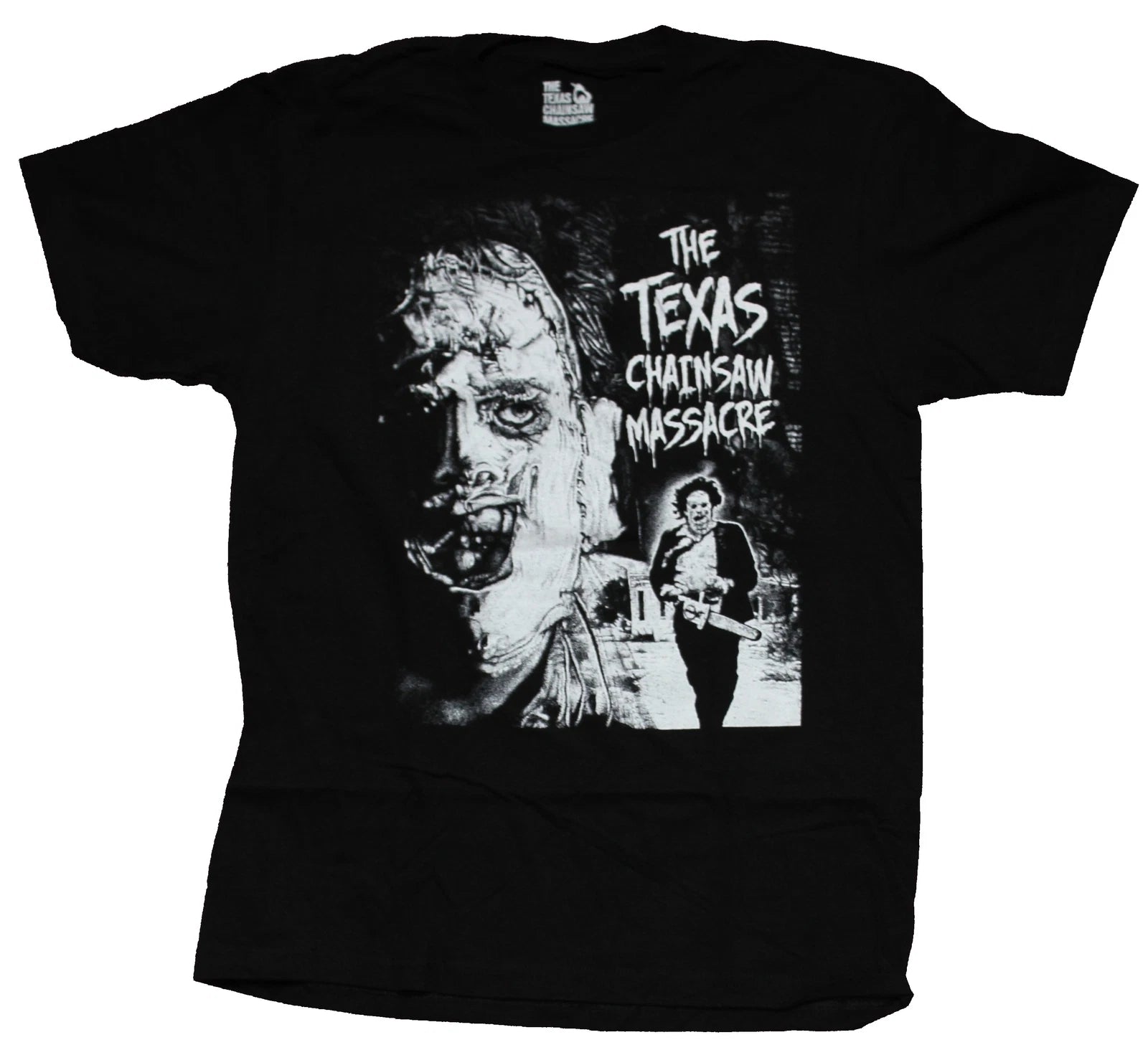 Texas Chainsaw Massacre New Adult T-Shirt - Leatherface Closeup and Running