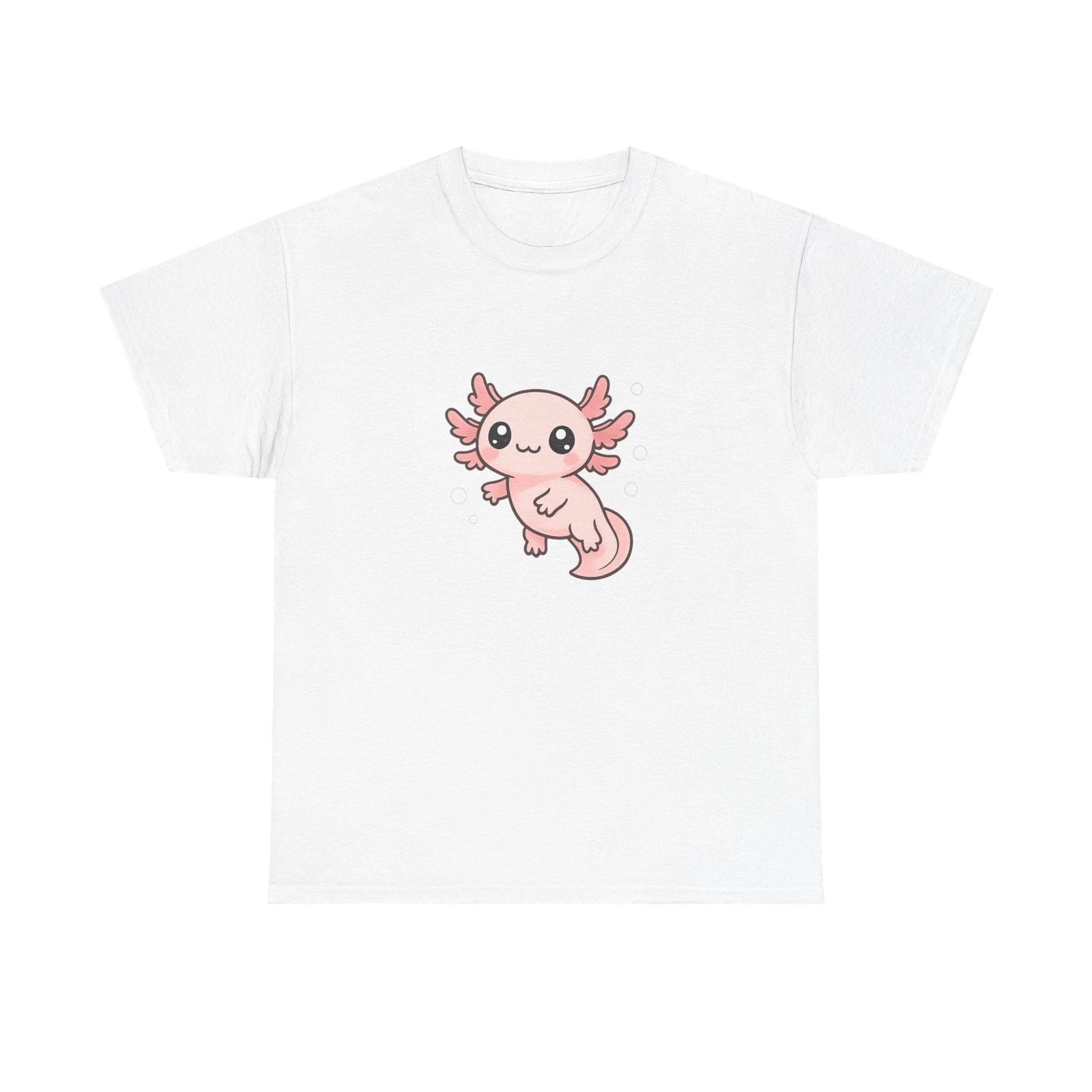 Unisex Adult T Shirt Cute Axolotl Kawaii Pink Aquatic Art