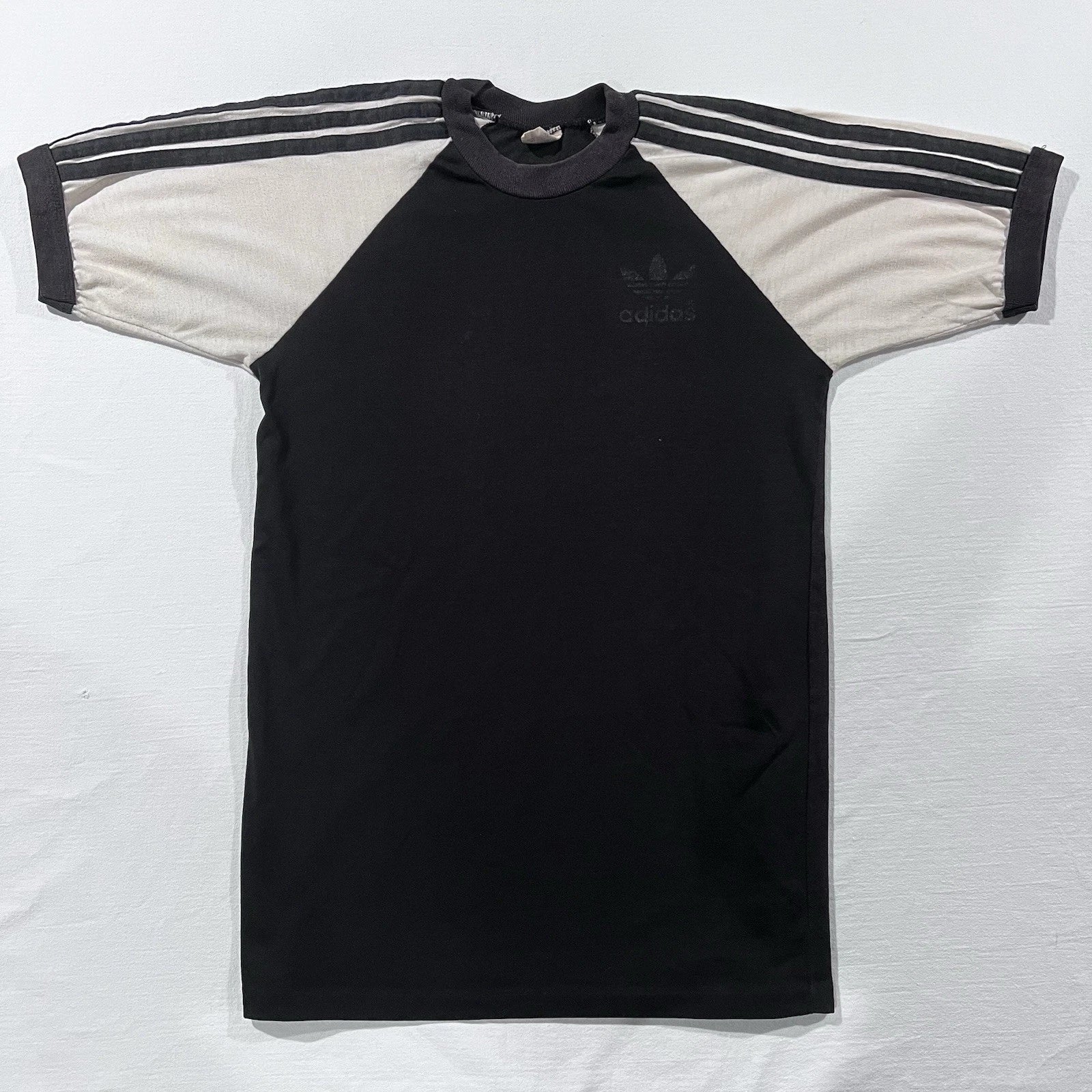 Vintage 70s 80s Adidas Trefoil Raglan Shirt Black Sz M