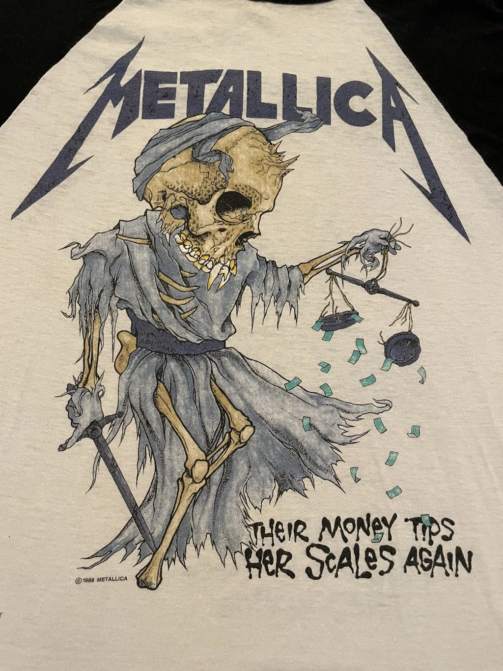 Vintage 1988 Metallica Pushead Raglan Large Shirt Great Condition