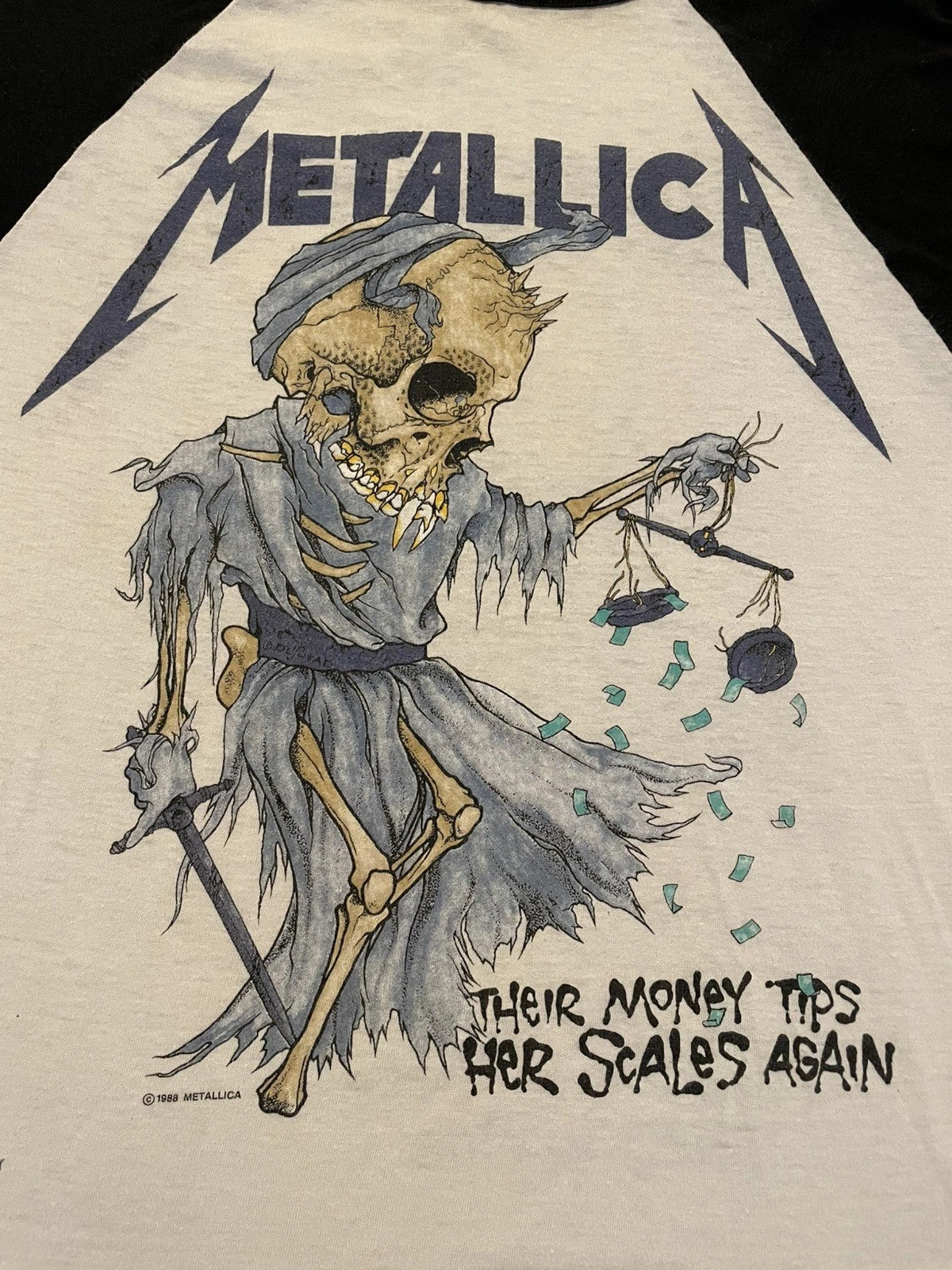 Vintage 1988 Metallica Pushead Raglan Large Shirt Great Condition