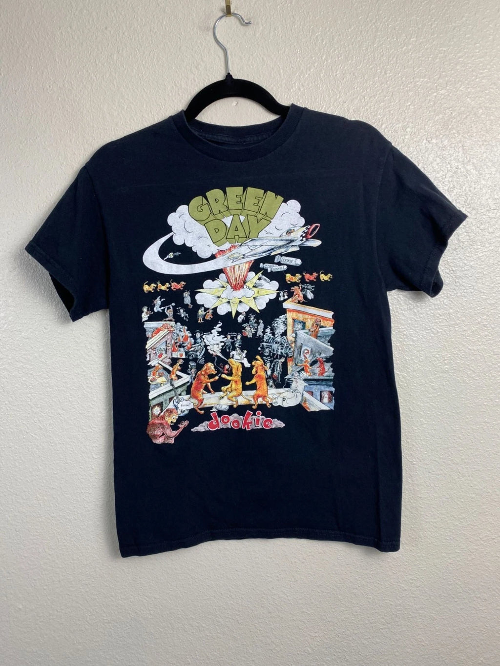 Green Day Dookie T-Shirt Black Graphic Tee Size Small Short sleeve Emo Punk Goth
