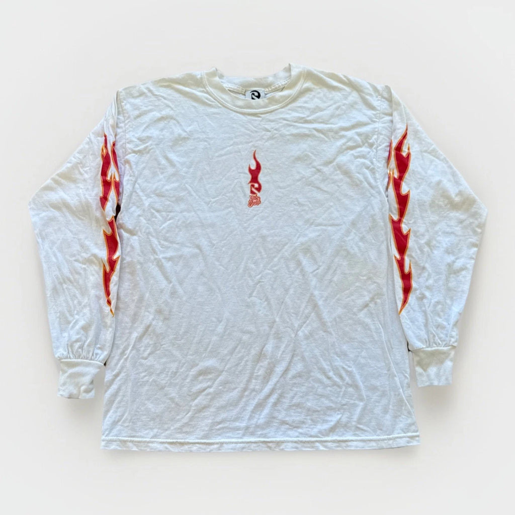 Vintage Redsand Shirt Mens L Flames Skateboarding Surfing Y2k Skater White