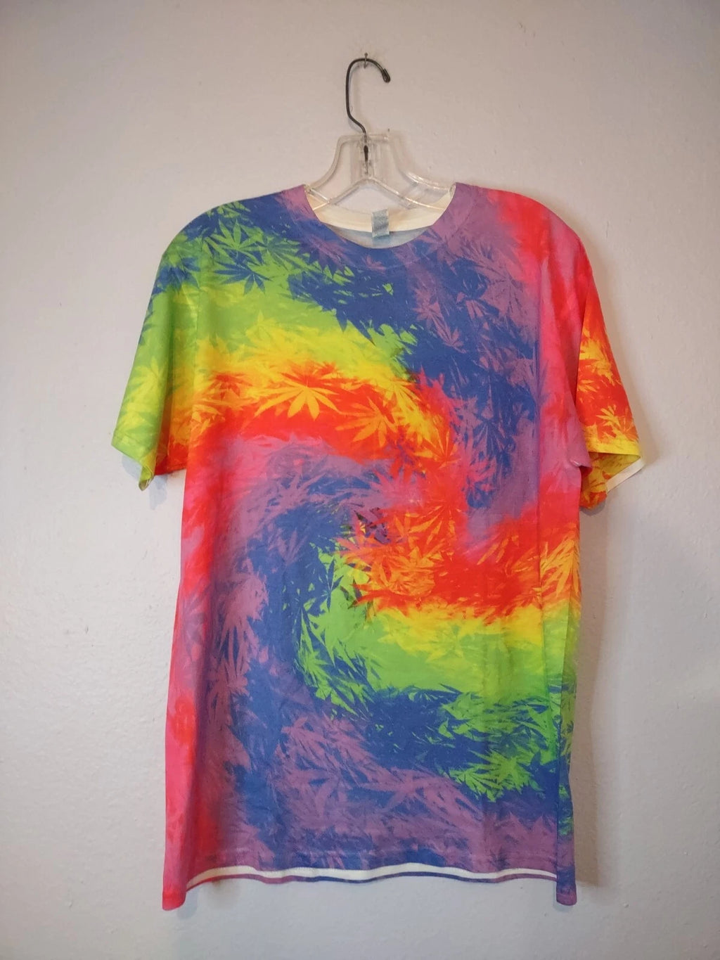 Jerzees Dry Power T-shirt Size Medium Bright Multicolor Floral Pattern