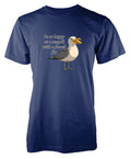 BNWT Be as happy as a Seagull with French Fries Adult T-Shirt  Funny Bird Lover