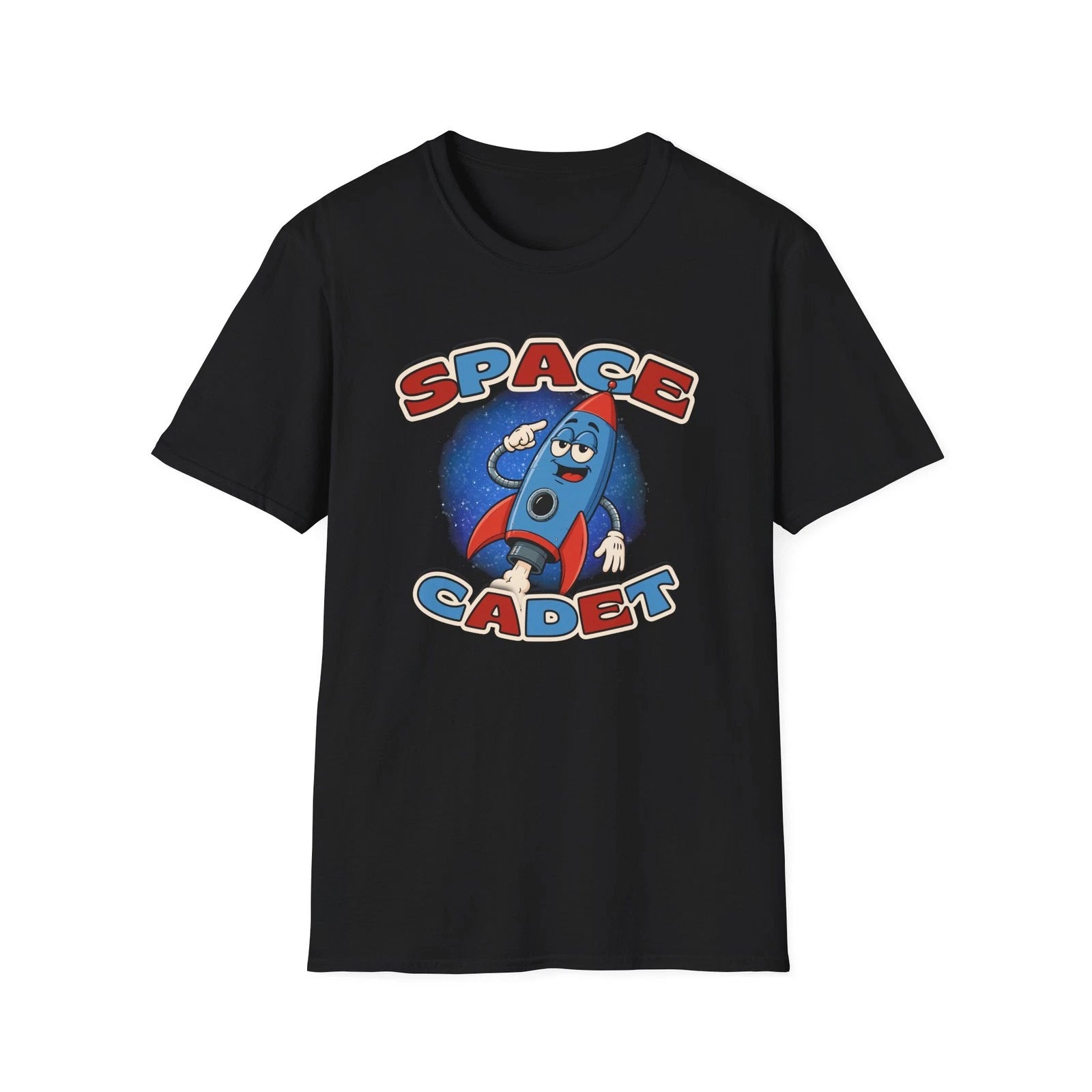 Space Cadet Retro Cartoon Rocket T-Shirt