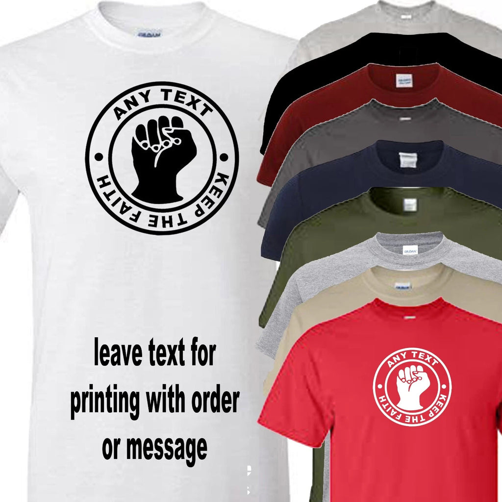 keep the faith football sport personalised t shirt any text novelty gift fathers