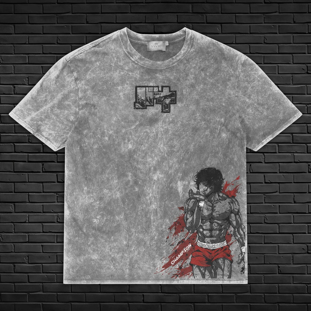 Boxer Gym Pump Cover Anime T-Shirt Acid Wash Heavyweight Graphic Tee