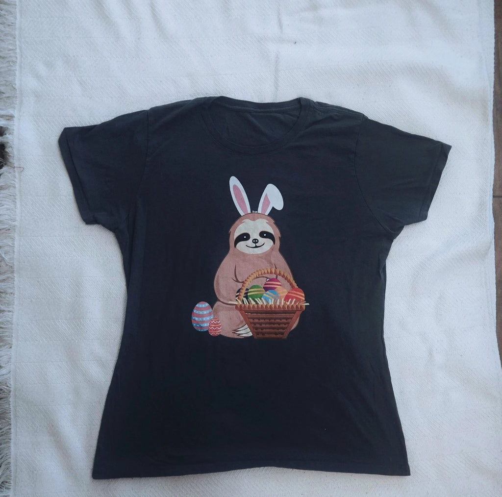 Easter Graphic Grey T Shirt Sloth