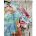 Bella Canvas Tie Dye T Shirt Blue Pink Yellow Short Sleeve Crew Neck M Handmade