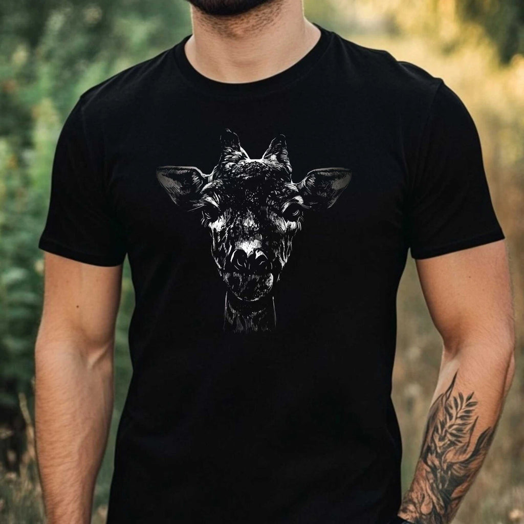 Mens Giraffe Motif Cotton T-Shirt Size XS to 5XL