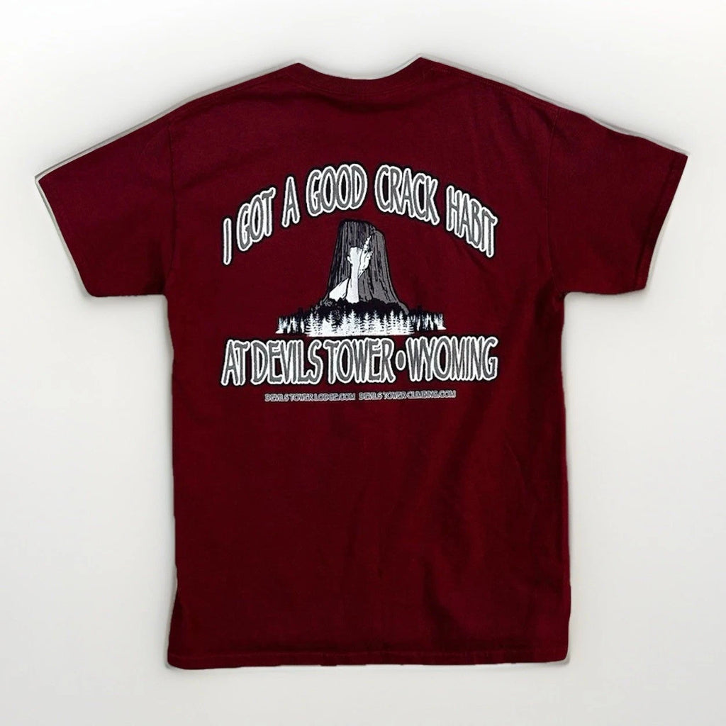 Y2K Funny T-Shirt “I Hot A Good Crack Habit At The Devils Tower” Wyoming Medium
