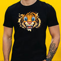 Mens Playful Animal Face Motif Cotton T-Shirt Size XS to 5XL