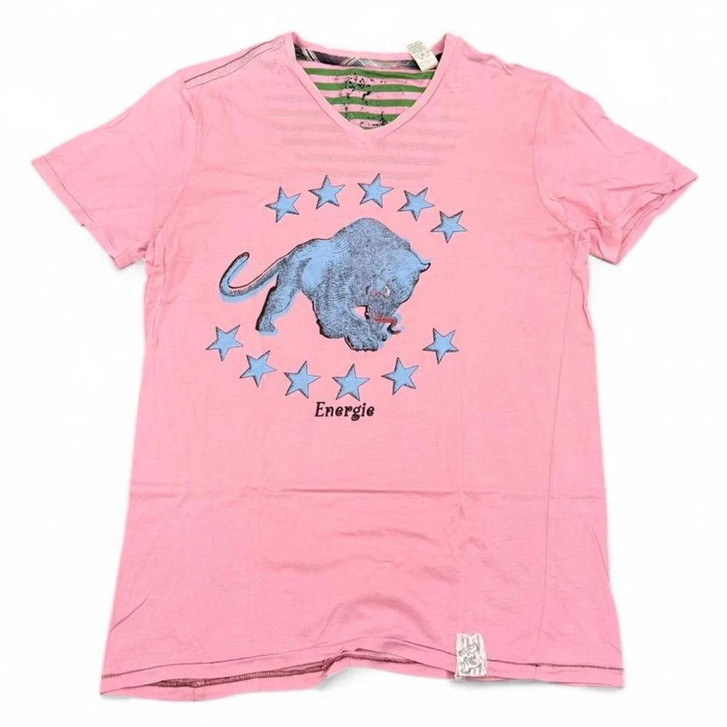 Energie Miss Sixty Men's Pink Tiger T Shirt Vintage, Size L