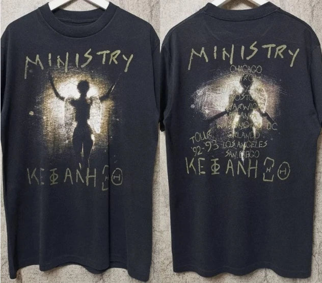 Remake Ministry Band Classic Style 90s 2 sided Tour Black T shirt NH24725