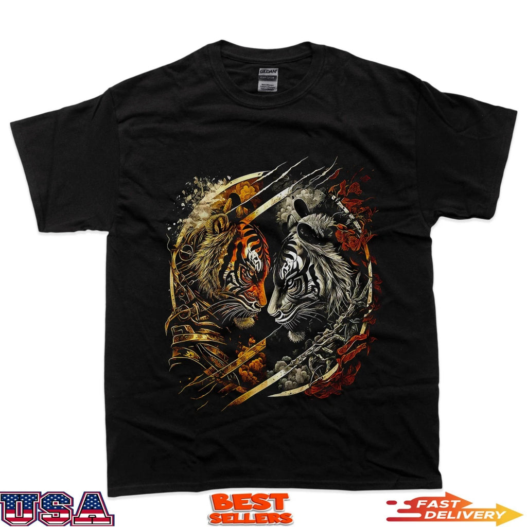 Yin Yang Tiger Asian Graphic Streetwear T-Shirt