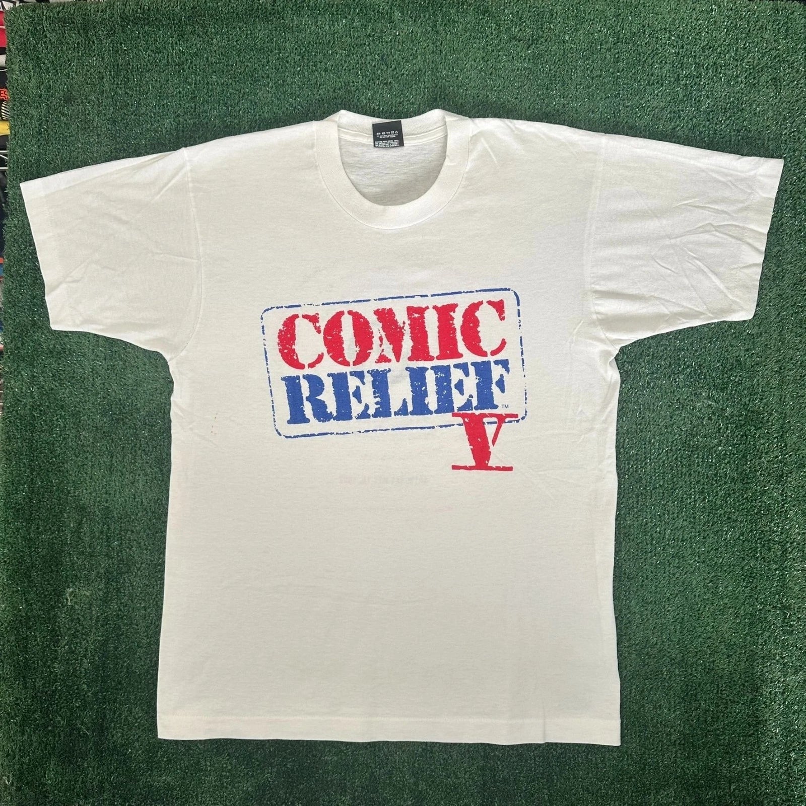 Vintage 90s Comic Relief V T-Shirt HBO TV Stand Up Comedy Robin Williams 1992