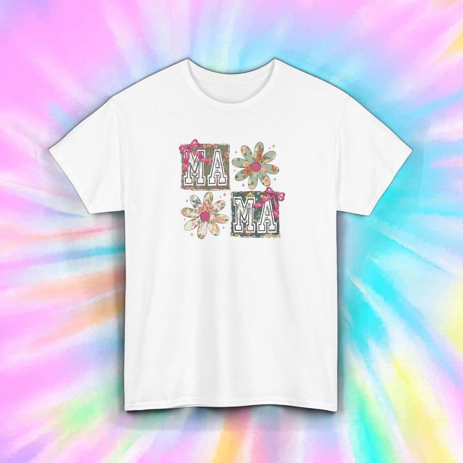Mama Floral T-Shirt Boho Daisy Graphic Cute Mom Gift Tee S-5XL