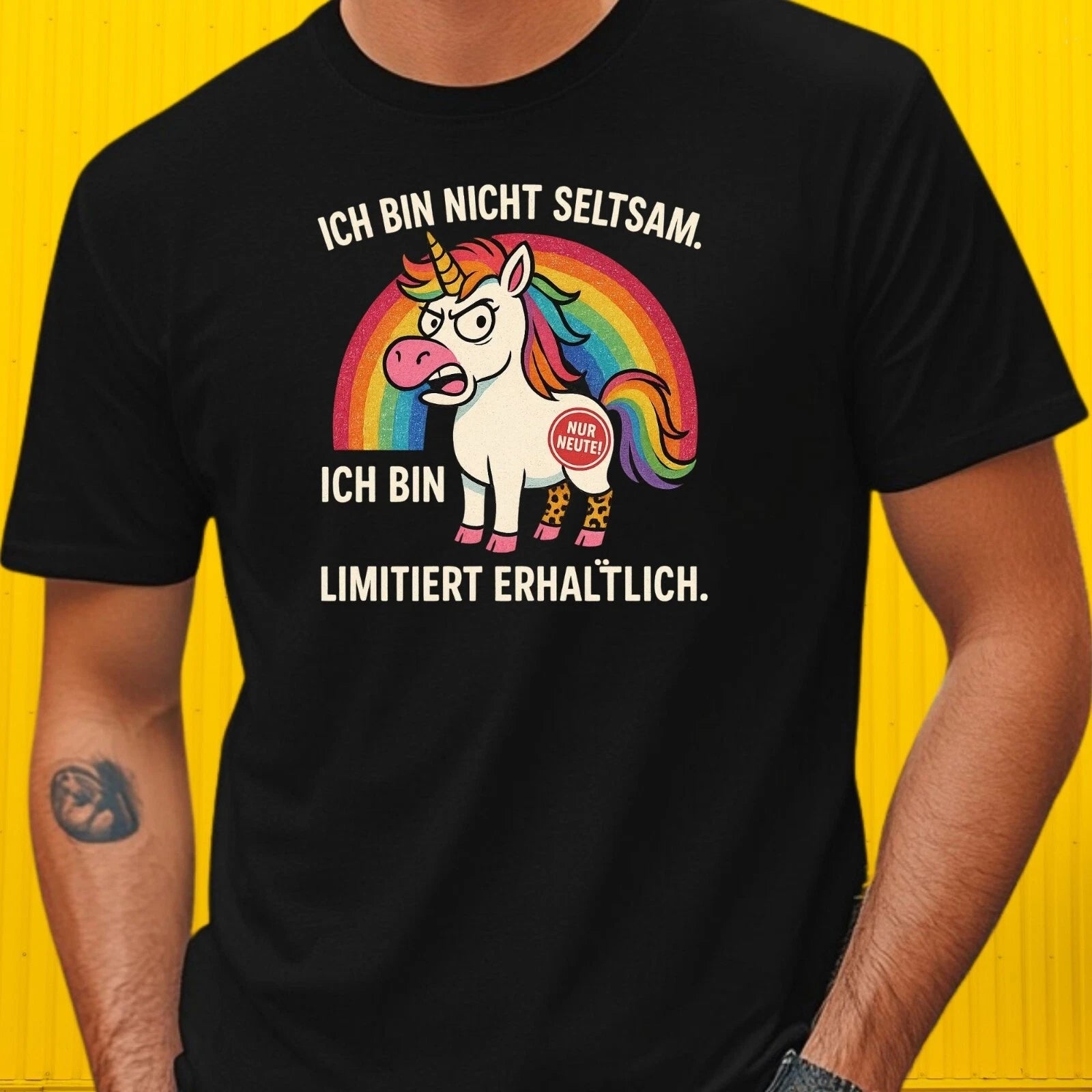 Unicorn Funny T-Shirt - Saying “Not Strange, Limited!”, Glitter & Leopard