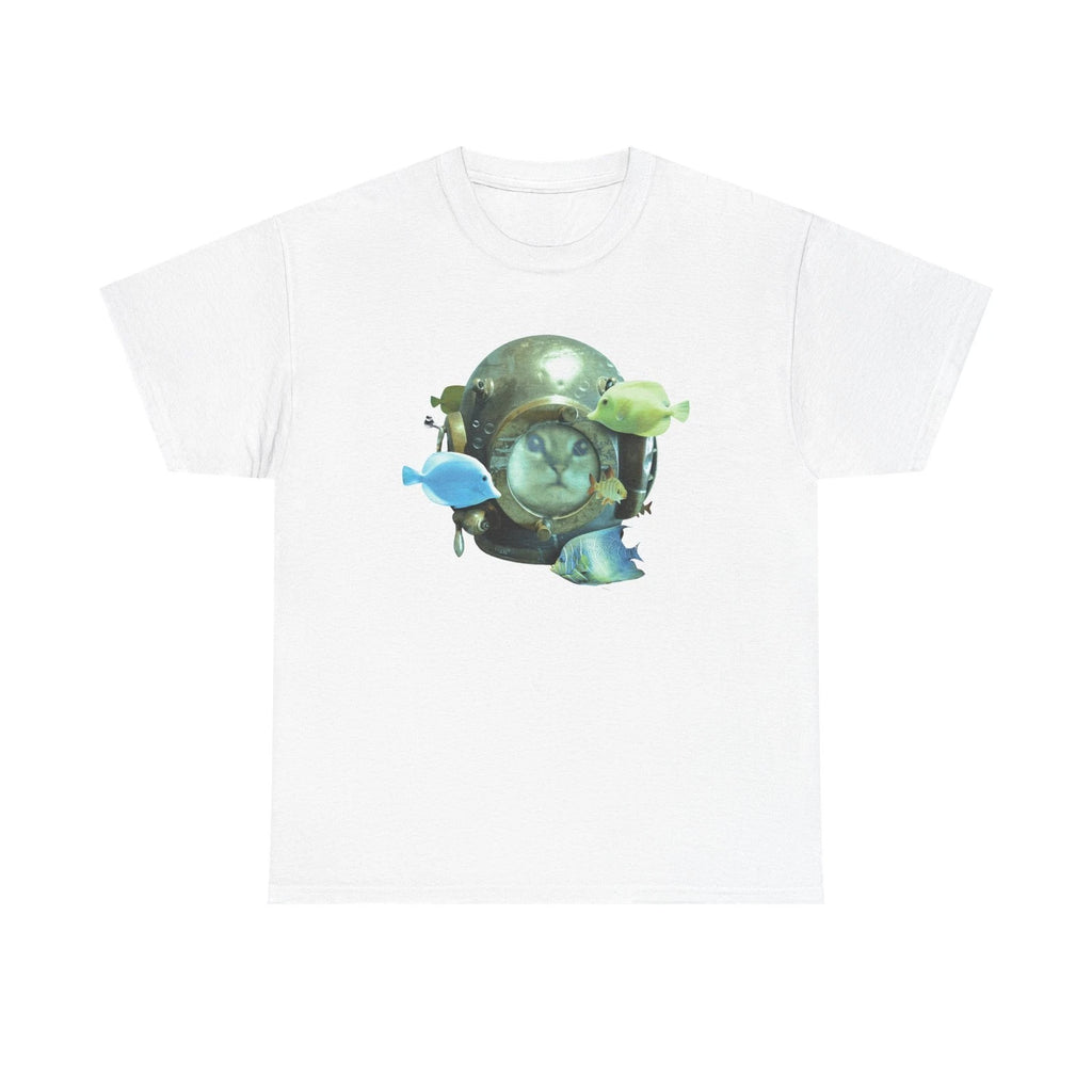 Pop Art Tee 20,000 Purrs under the Sea Crazy Cat Lady Gildan Cotton T-Shirt