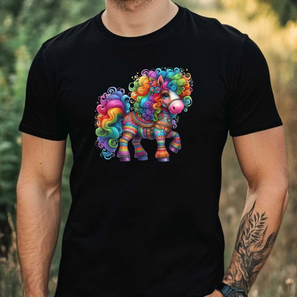 Mens Crazy Unicorn Motif Cotton T-Shirt Size XS to 5XL