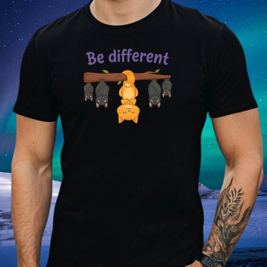 Mens Be Different Motif Cotton T-Shirt Size XS to 5XL