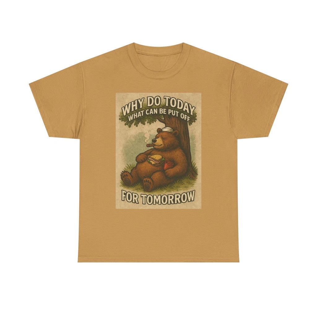 Funny Lazy Bear Graphic T Shirt Gift Apparel Cotton Tee