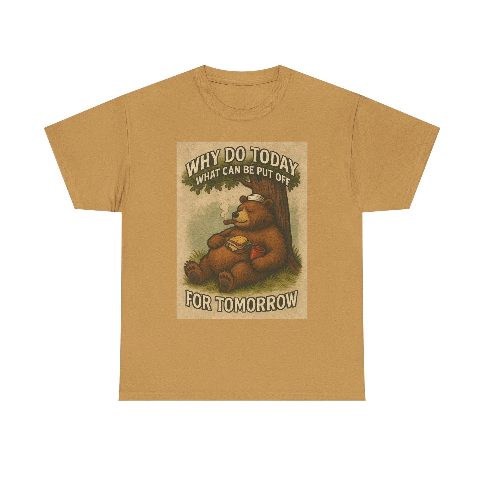 Funny Lazy Bear Graphic T Shirt Gift Apparel Cotton Tee