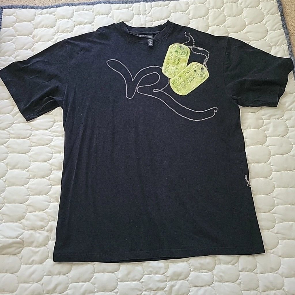 Vintage Rocawear Shirt Mens 4XL Black Script Streetwear Y2K Hip Hop Skater Baggy