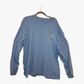 Carhartt Blue Long Sleeve Pocket Tee Workwear Streetwear Utility Oversized Large