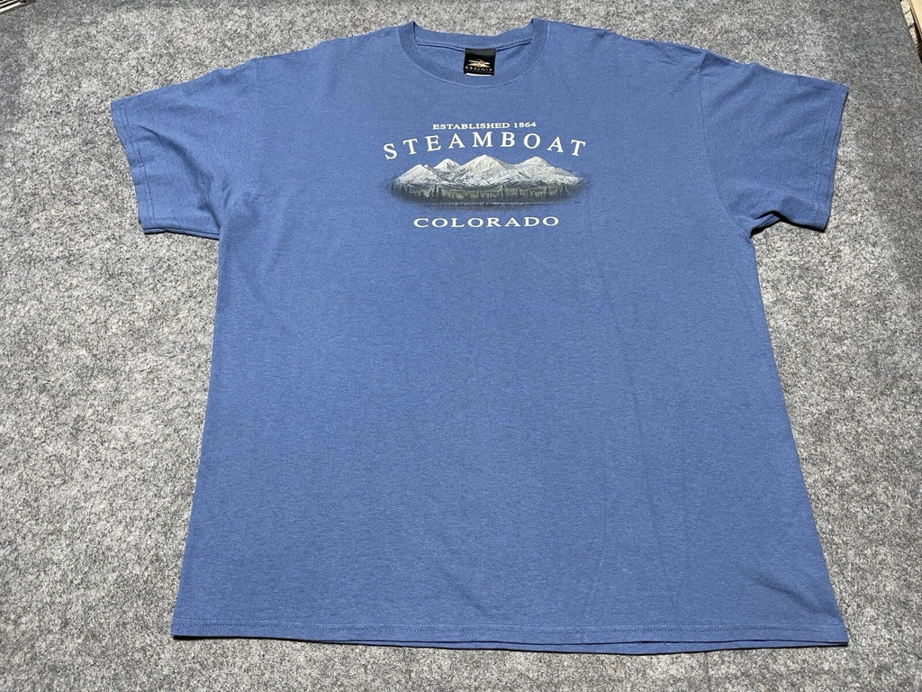 Steamboat Colorado Blue Prairie Mountain Rocky Mountains Shirt XL Cotton Y2K