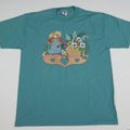 Vintage 90s Floral Country Doll Design T Shirt Made in USA Jerzees 1990s Art