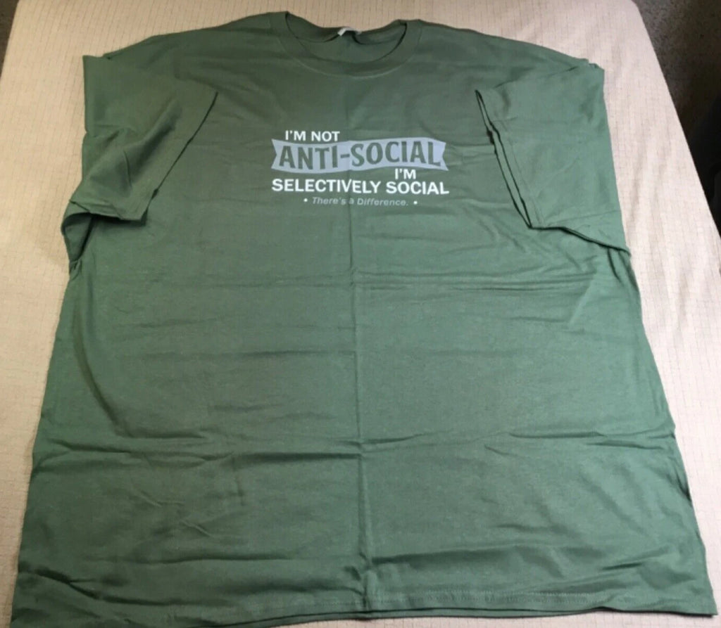 I’m Not Anti-Social I’m….Funny Sarcastic Green Gildan Heavy Cotton 3XL TShirt